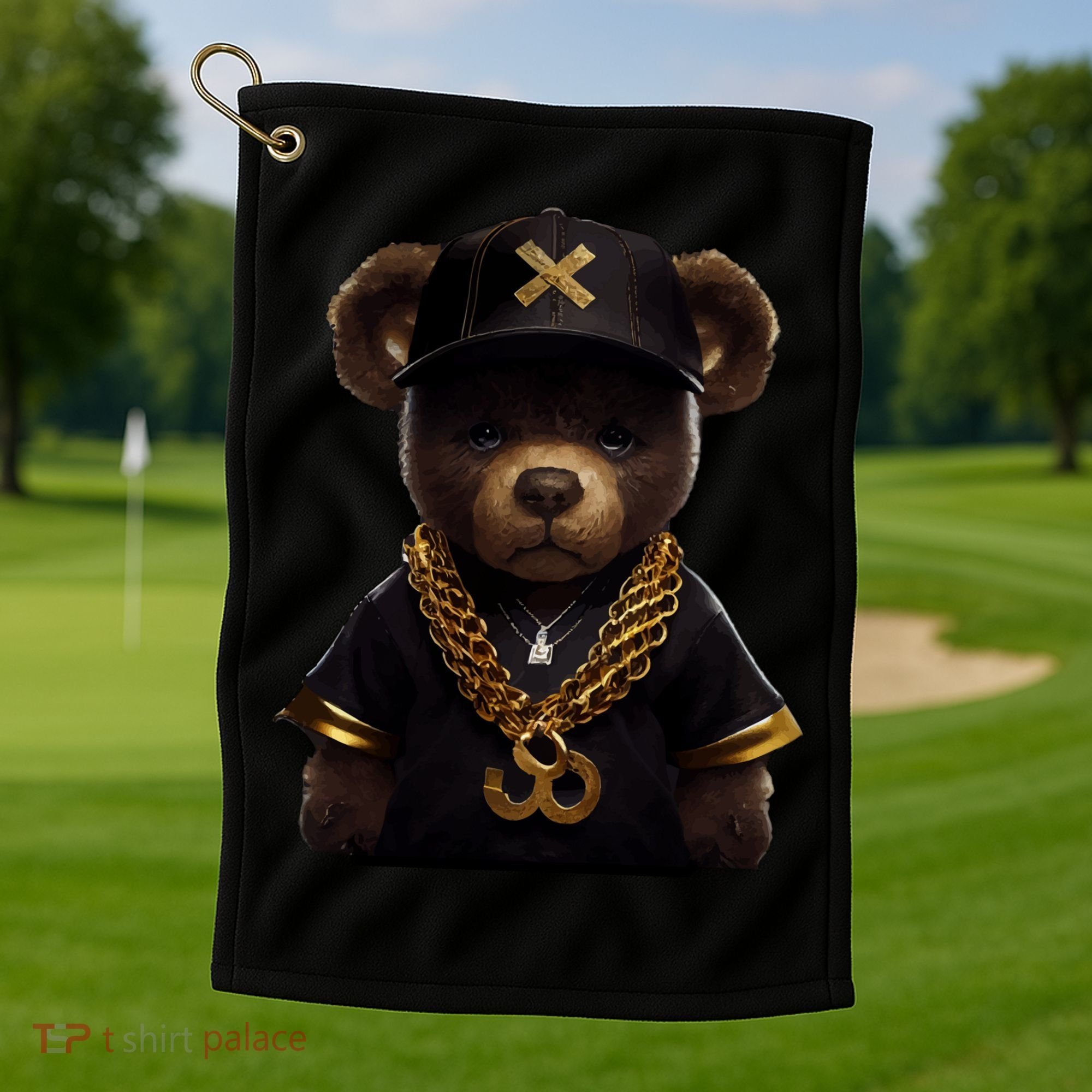 Hipster Bear Thug Golf Towel