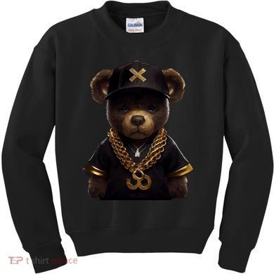 Hipster Bear Thug Kids Sweatshirt
