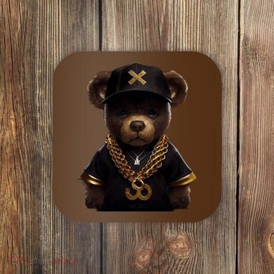 Hipster Bear Thug Coaster
