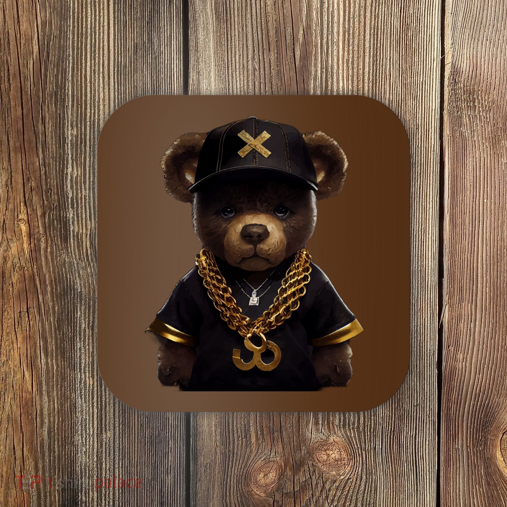 Hipster Bear Thug Coaster