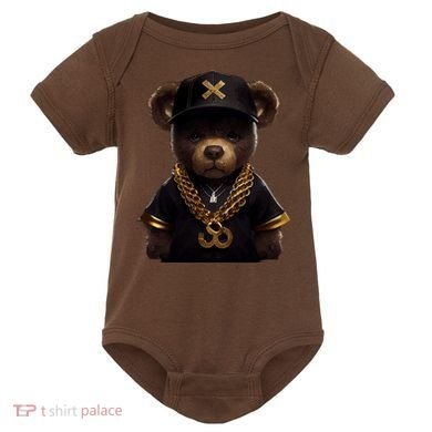 Hipster Bear Thug Baby Bodysuit