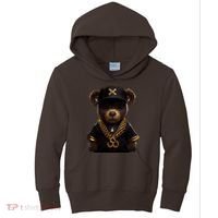 Hipster Bear Thug Kids Hoodie thumb 0