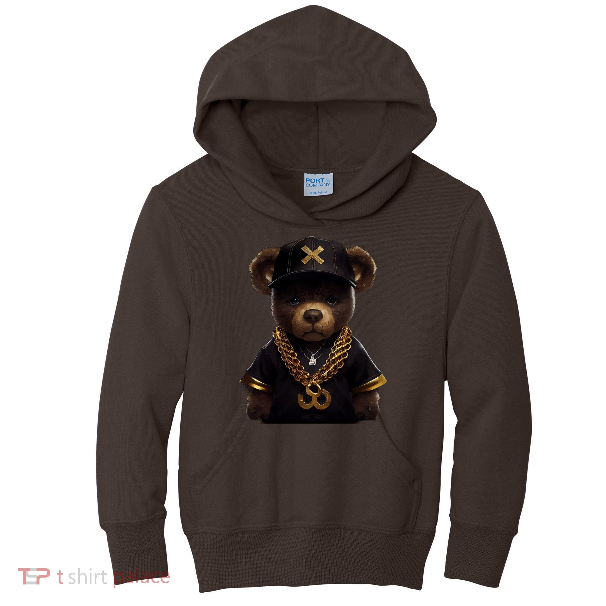 Hipster Bear Thug Kids Hoodie