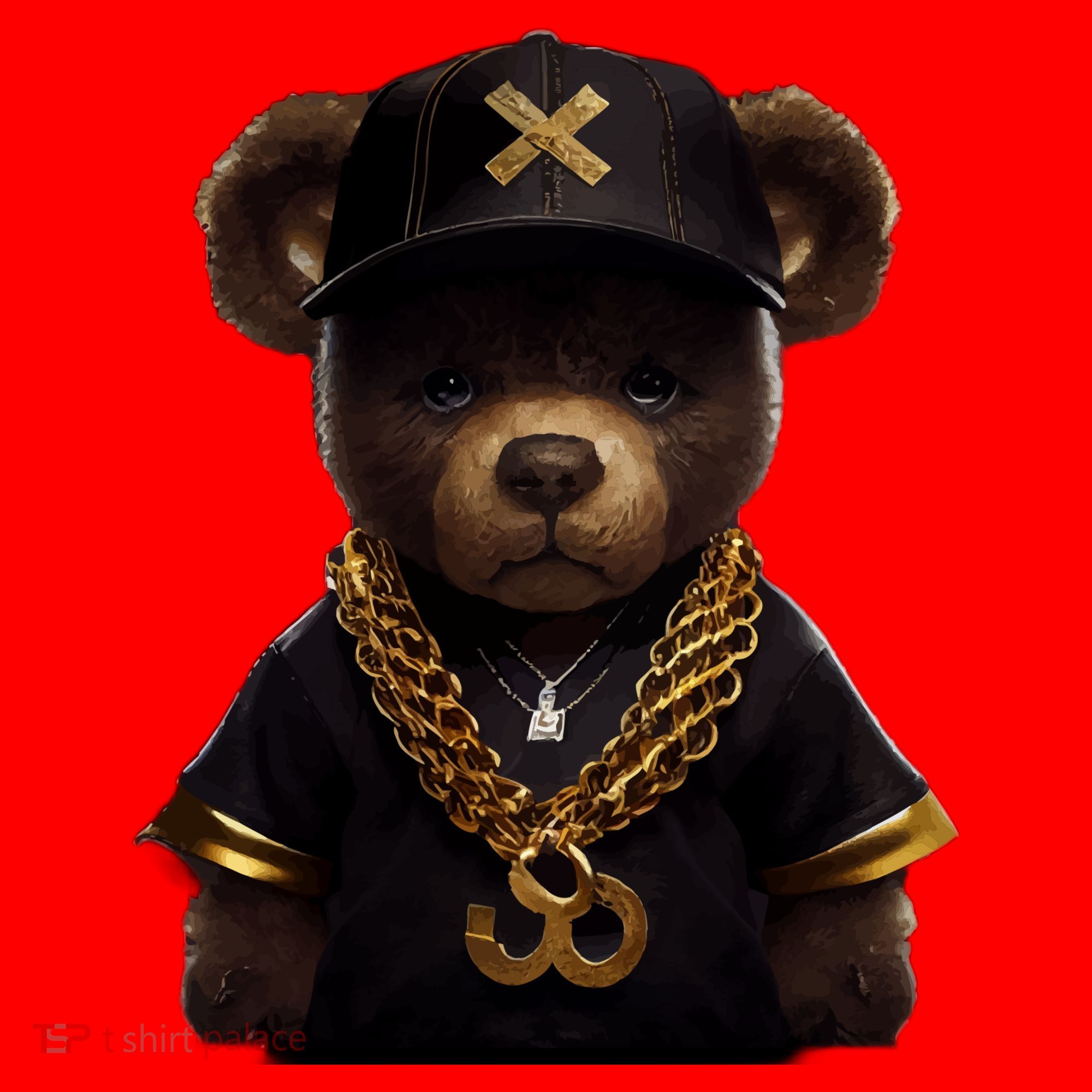 Hipster Bear Thug Santa Hat
