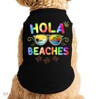 Hola Beaches Tie Dye Funny Beach Vacation Summer Doggie Tank thumb 0