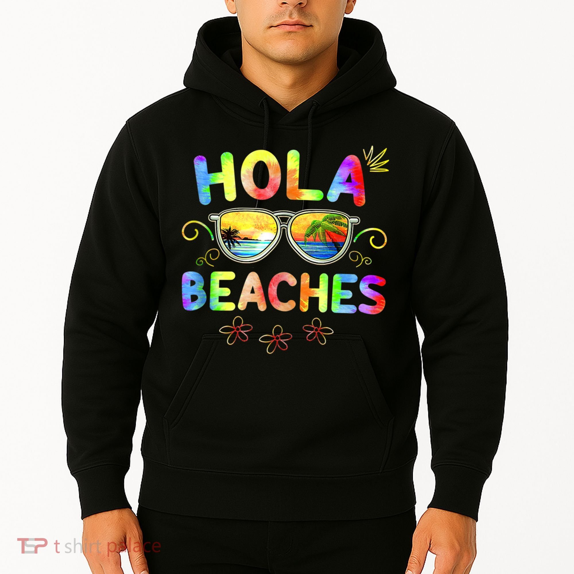Hola Beaches Tie Dye Funny Beach Vacation Summer Hoodie