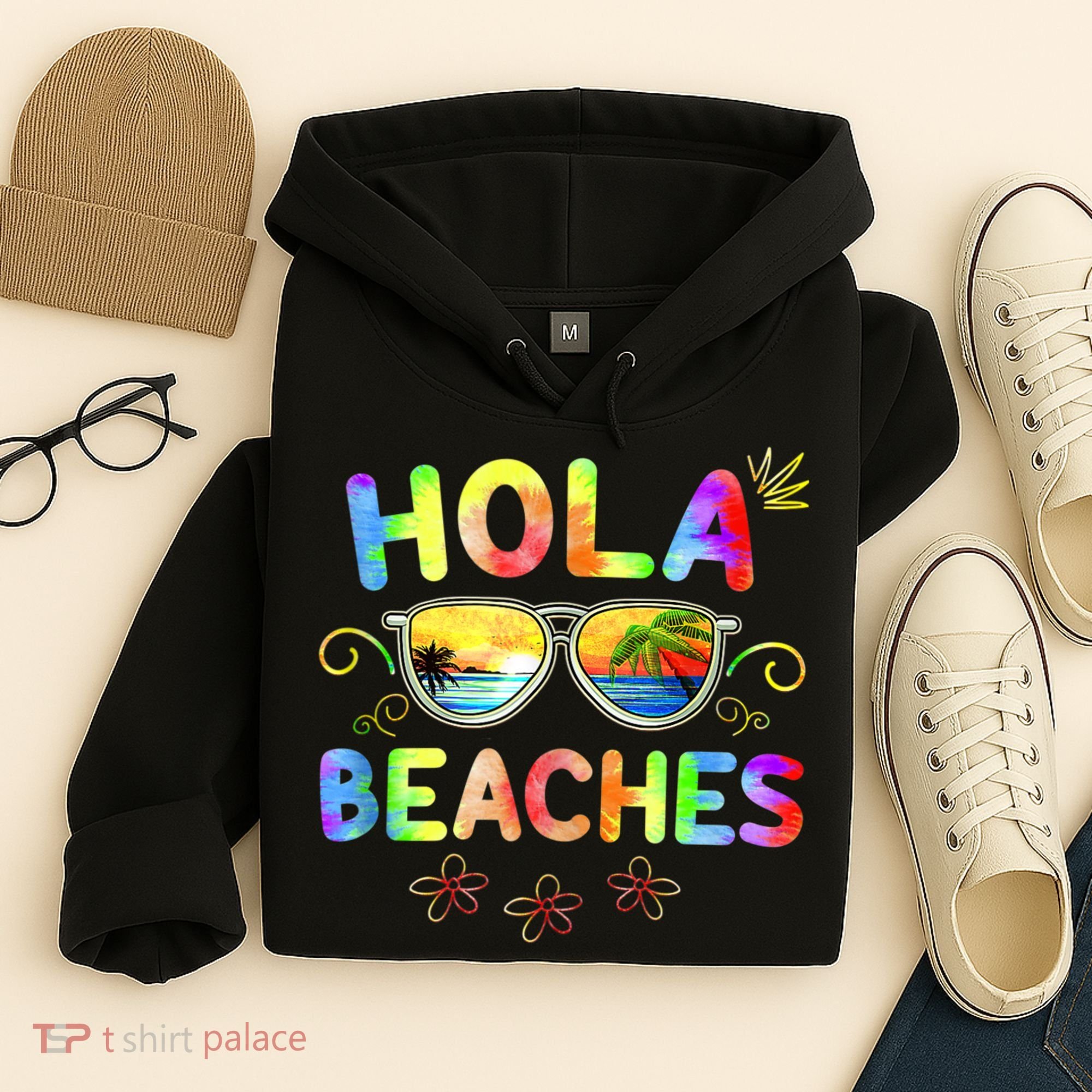 Hola Beaches Tie Dye Funny Beach Vacation Summer Hoodie