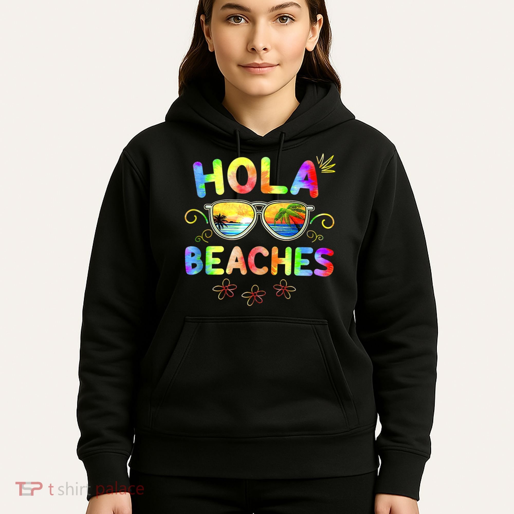 Hola Beaches Tie Dye Funny Beach Vacation Summer Hoodie