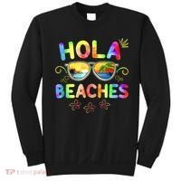 Hola Beaches Tie Dye Funny Beach Vacation Summer Sweatshirt thumb 0
