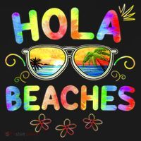 Hola Beaches Tie Dye Funny Beach Vacation Summer Sweatshirt thumb 3