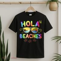 Hola Beaches Tie Dye Funny Beach Vacation Summer T-Shirt thumb 2