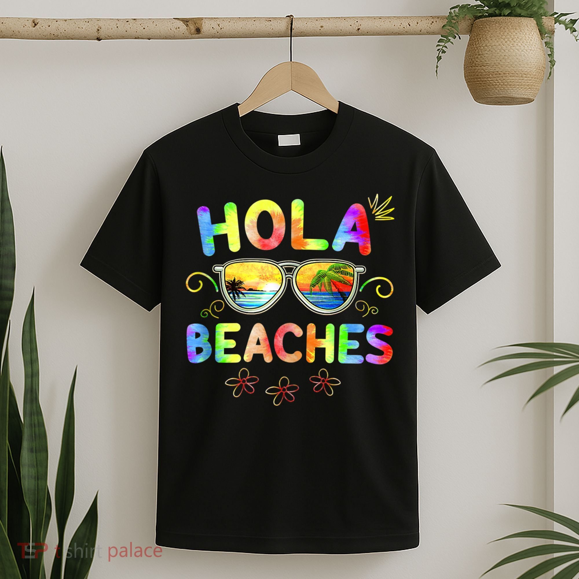 Hola Beaches Tie Dye Funny Beach Vacation Summer T-Shirt
