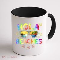 Hola Beaches Tie Dye Funny Beach Vacation Summer Coffee Mug thumb 1