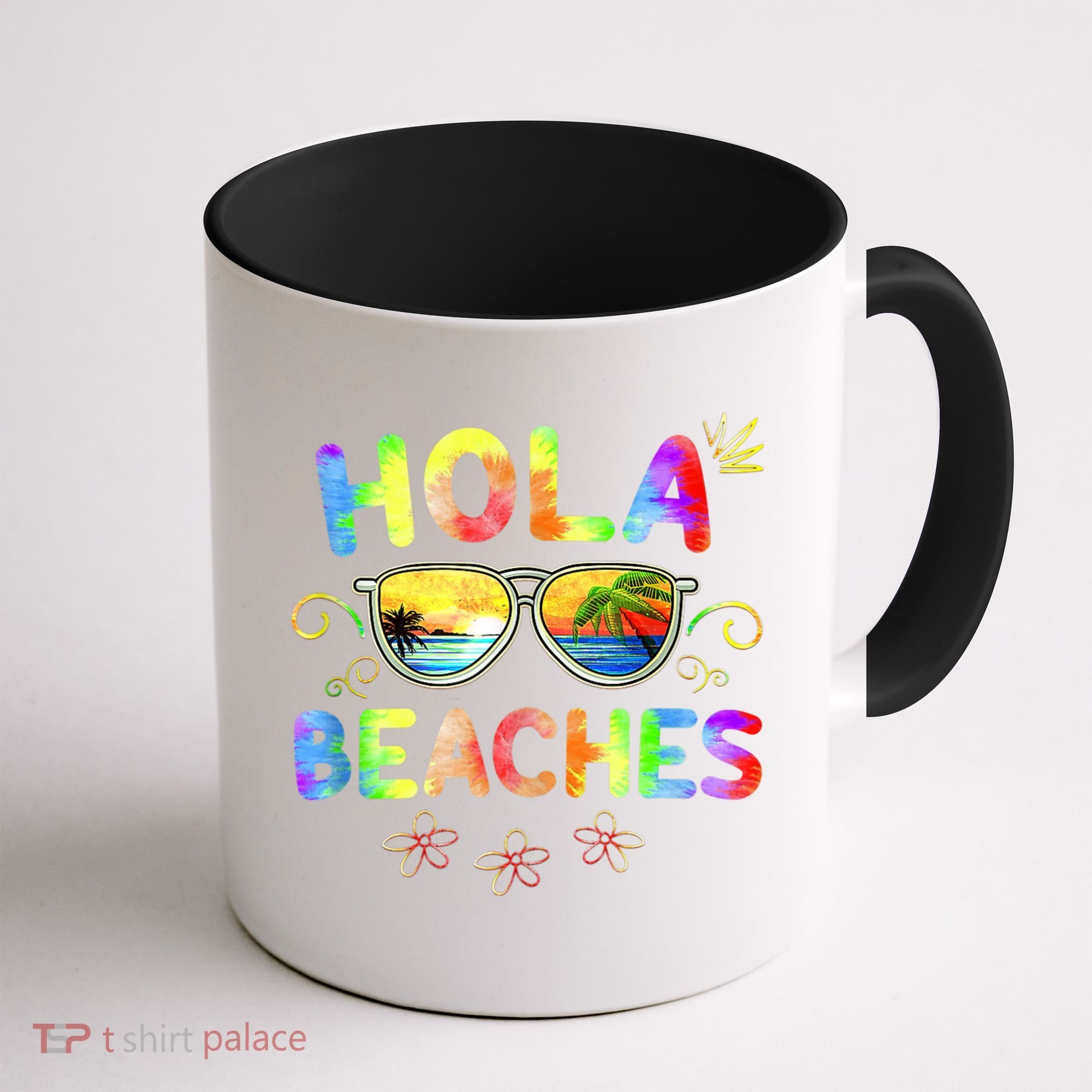 Hola Beaches Tie Dye Funny Beach Vacation Summer Coffee Mug
