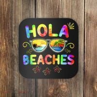 Hola Beaches Tie Dye Funny Beach Vacation Summer Coaster thumb 0