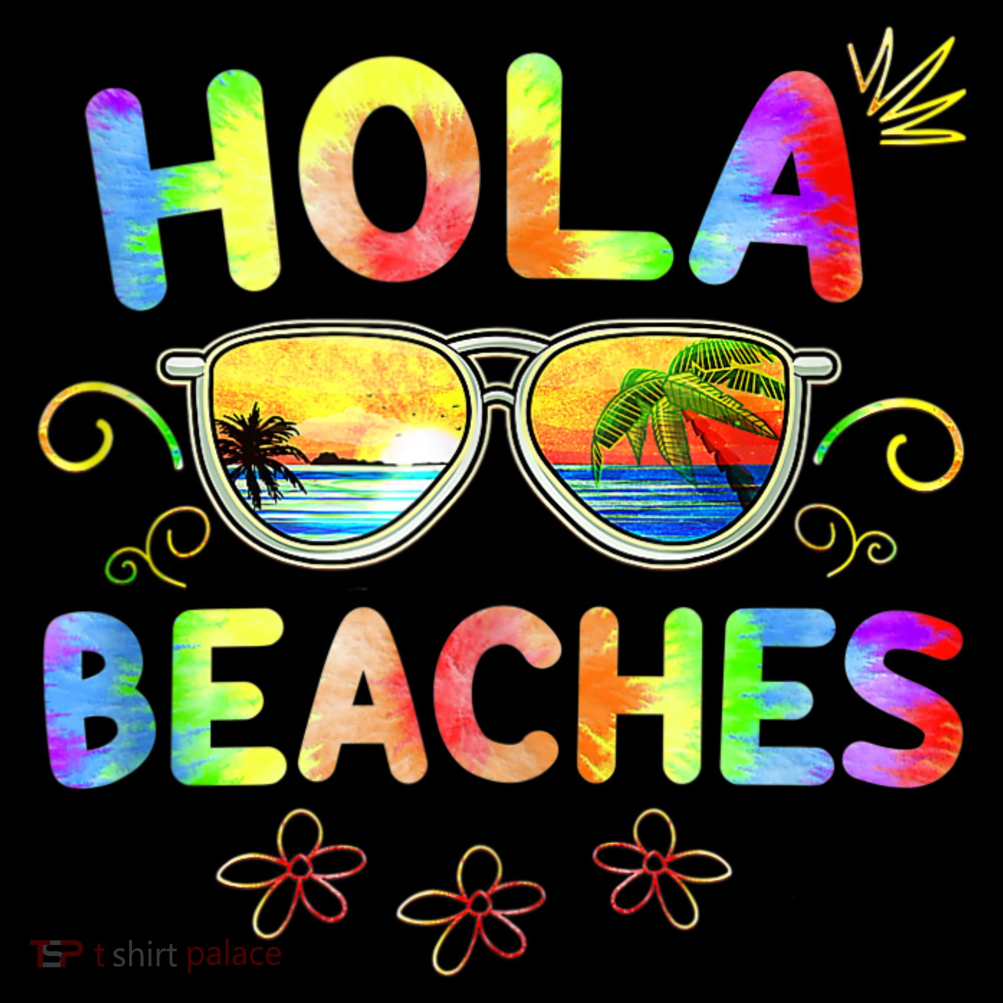 Hola Beaches Tie Dye Funny Beach Vacation Summer Women's Hoodie
