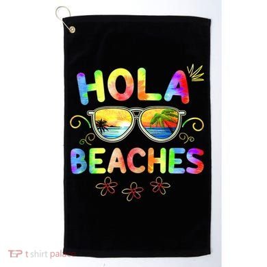 Hola Beaches Tie Dye Funny Beach Vacation Summer Golf Towel