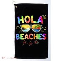 Hola Beaches Tie Dye Funny Beach Vacation Summer Golf Towel thumb 0
