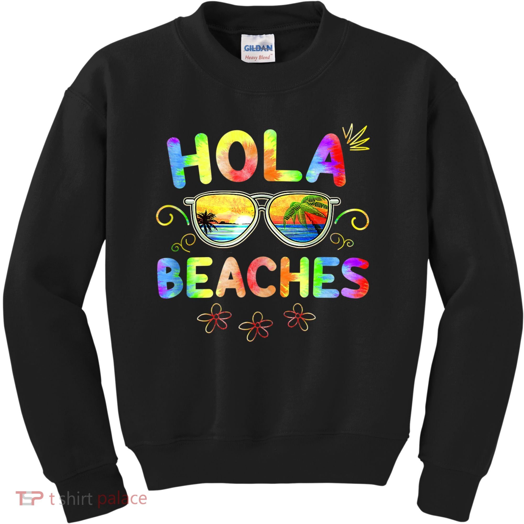 Hola Beaches Tie Dye Funny Beach Vacation Summer Kids Sweatshirt