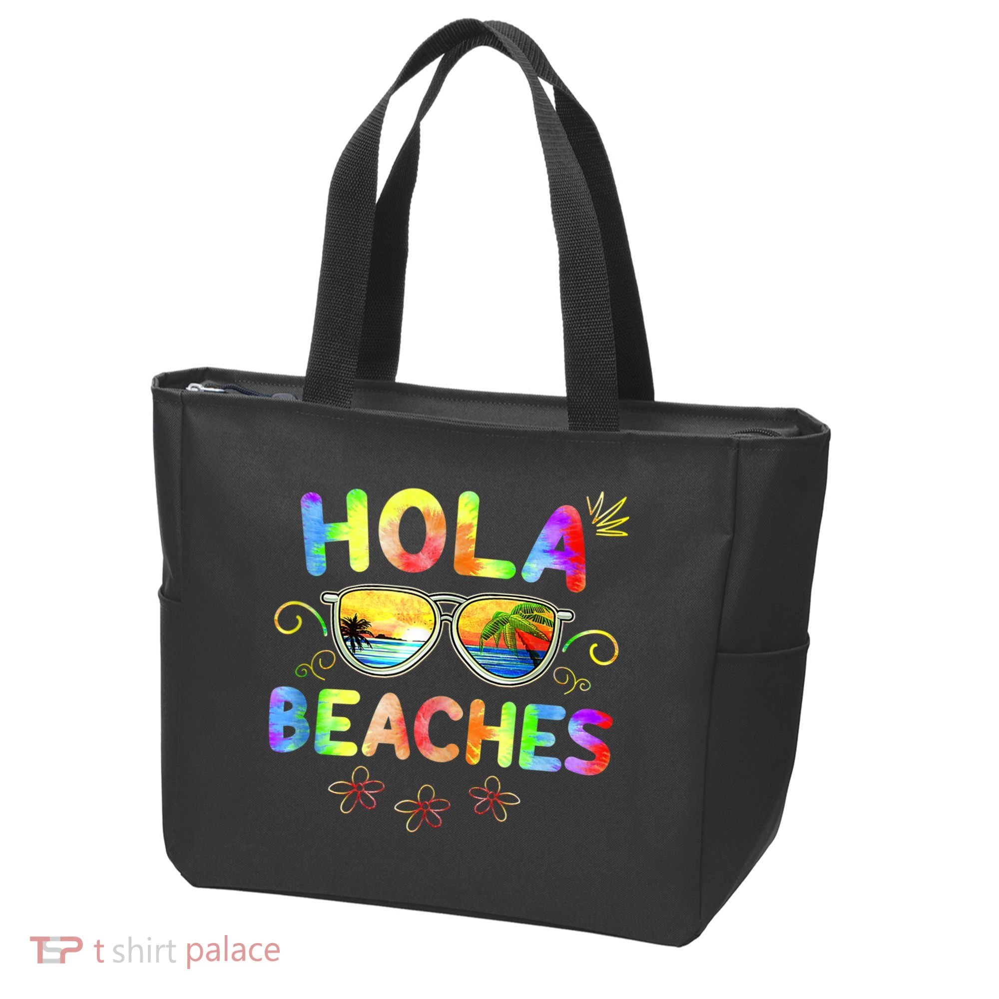 Hola Beaches Tie Dye Funny Beach Vacation Summer Tote Bag