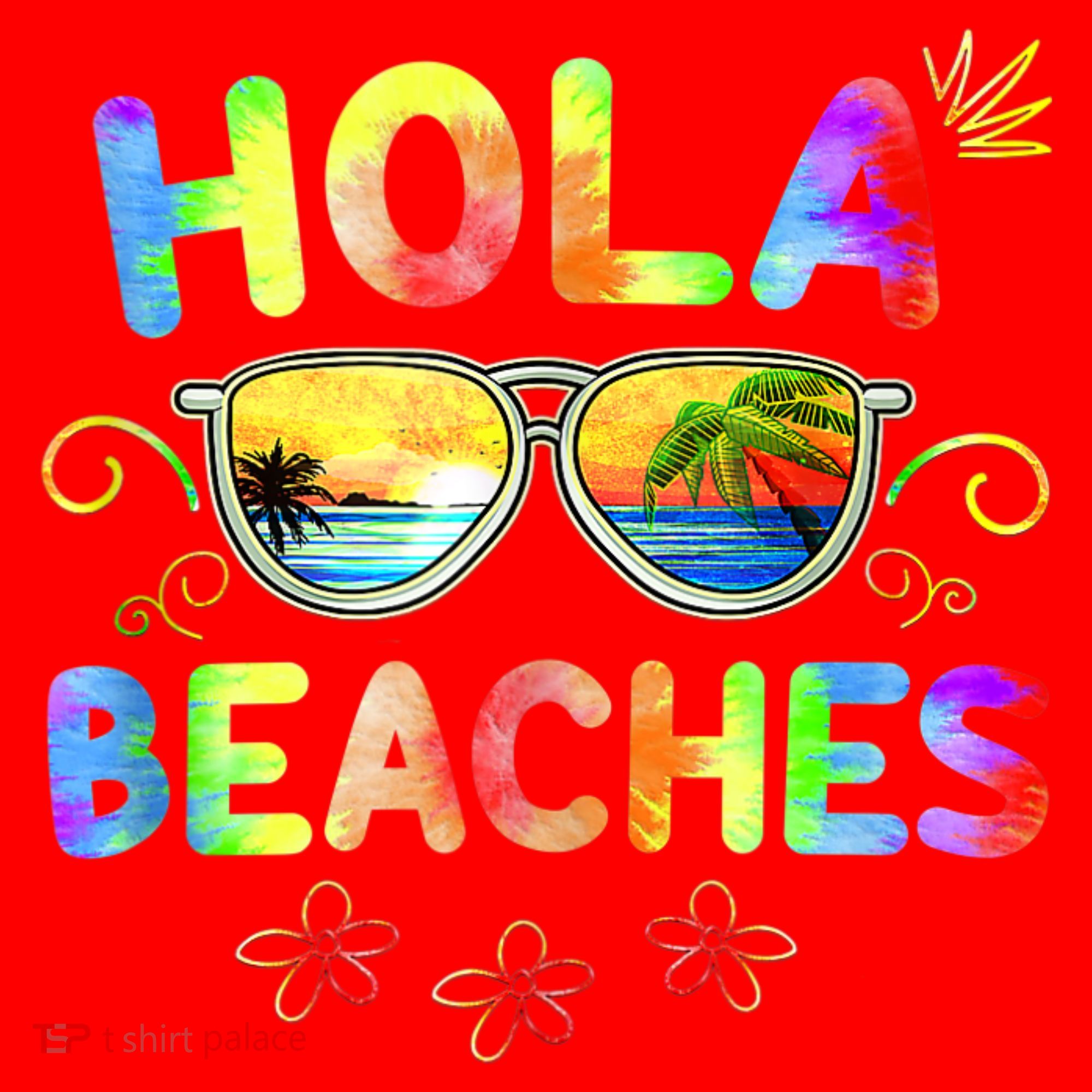 Hola Beaches Tie Dye Funny Beach Vacation Summer Santa Hat