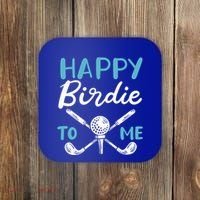 Happy Birdie To Me Golf Player Talk Golfer Golf Sport Lover Gift Coaster thumb 0