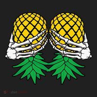Halloween Boob Upside Down Pineapple Swinger Skeleton Hand Women's Sweatshirt thumb 2