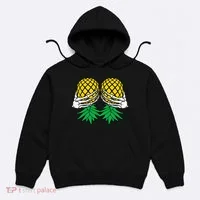 Halloween Boob Upside Down Pineapple Swinger Skeleton Hand Hoodie thumb 0