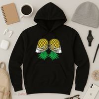 Halloween Boob Upside Down Pineapple Swinger Skeleton Hand Hoodie thumb 3