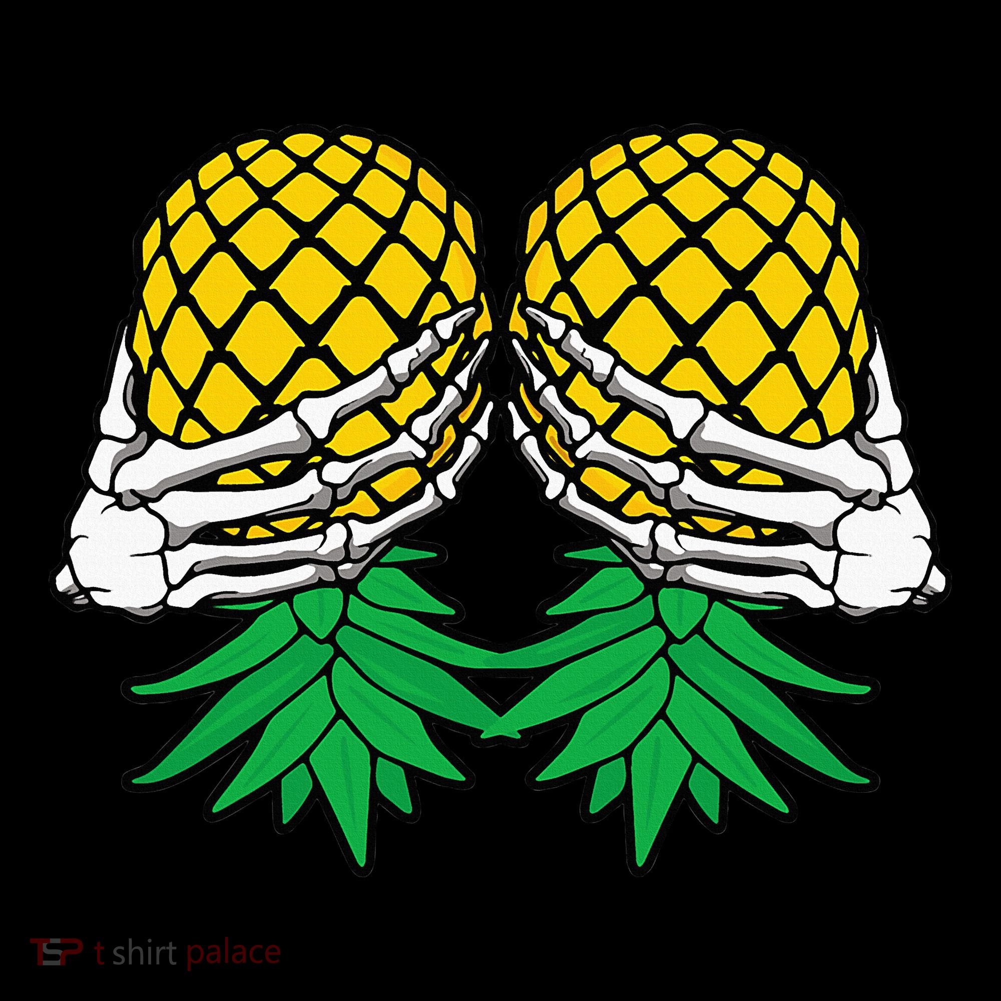 Halloween Boob Upside Down Pineapple Swinger Skeleton Hand Hoodie
