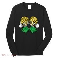 Halloween Boob Upside Down Pineapple Swinger Skeleton Hand Long Sleeve Shirt thumb 0