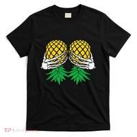 Halloween Boob Upside Down Pineapple Swinger Skeleton Hand T-Shirt thumb 0