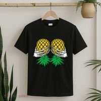 Halloween Boob Upside Down Pineapple Swinger Skeleton Hand T-Shirt thumb 2