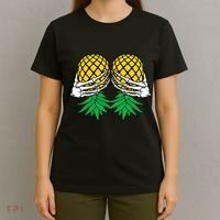 Halloween Boob Upside Down Pineapple Swinger Skeleton Hand T-Shirt thumb 4