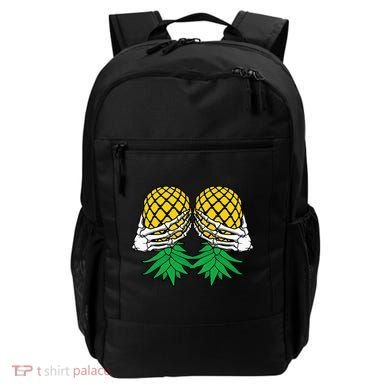Halloween Boob Upside Down Pineapple Swinger Skeleton Hand Backpack
