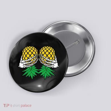 Halloween Boob Upside Down Pineapple Swinger Skeleton Hand Button