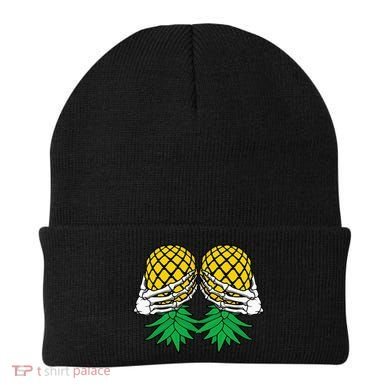 Halloween Boob Upside Down Pineapple Swinger Skeleton Hand Beanie