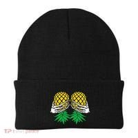 Halloween Boob Upside Down Pineapple Swinger Skeleton Hand Beanie thumb 0