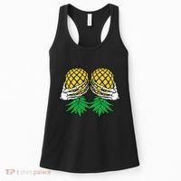 Halloween Boob Upside Down Pineapple Swinger Skeleton Hand Women's Tank Top thumb 0