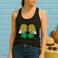 Halloween Boob Upside Down Pineapple Swinger Skeleton Hand Women's Tank Top thumb 2