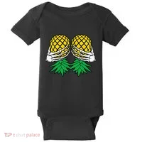 Halloween Boob Upside Down Pineapple Swinger Skeleton Hand Baby Bodysuit thumb 0