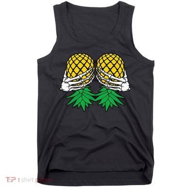 Halloween Boob Upside Down Pineapple Swinger Skeleton Hand Tank Top