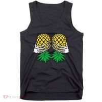 Halloween Boob Upside Down Pineapple Swinger Skeleton Hand Tank Top thumb 0