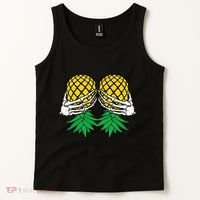 Halloween Boob Upside Down Pineapple Swinger Skeleton Hand Tank Top thumb 2