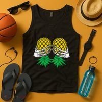 Halloween Boob Upside Down Pineapple Swinger Skeleton Hand Tank Top thumb 4