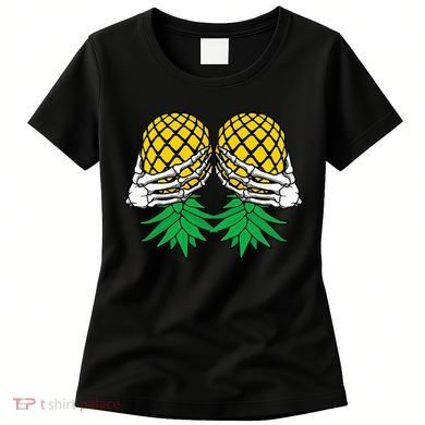 Halloween Boob Upside Down Pineapple Swinger Skeleton Hand Women's T-Shirt