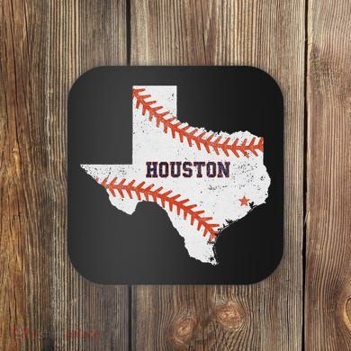 Houston Baseball Vintage Distressed Coaster