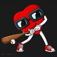 Heart Baseball Valentines Day Funny Boys Girls Kids TShirt Sweatshirt thumb 3
