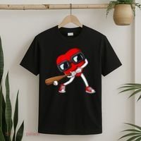 Heart Baseball Valentines Day Funny Boys Girls Kids TShirt T-Shirt thumb 2