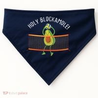 Holy Blockamole Volleyball Cute Funny USA-Made Doggie Bandana thumb 0